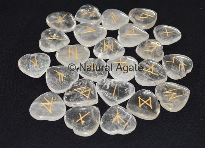Crystal Quartz Heart Rune Set