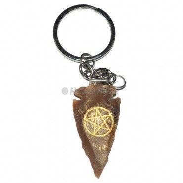 Pentagram Arrowheads Keyring