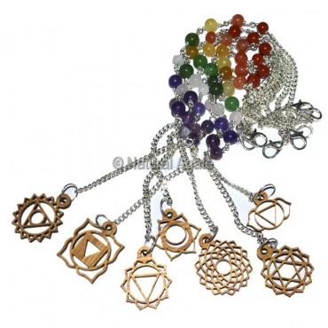 Seven Chakra Symbols Pendulum Chain