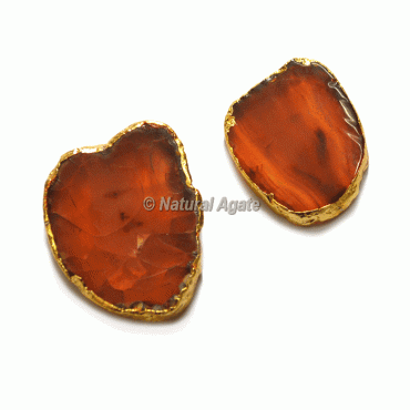 Carnelian Plated Agate Slices Coaster