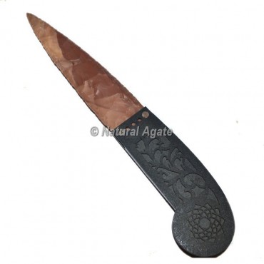 Chakra Carved Agate Knife