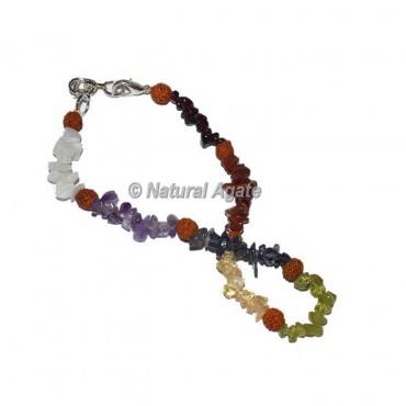 Seven Chakra chip Stone With Rudraksha Anklet