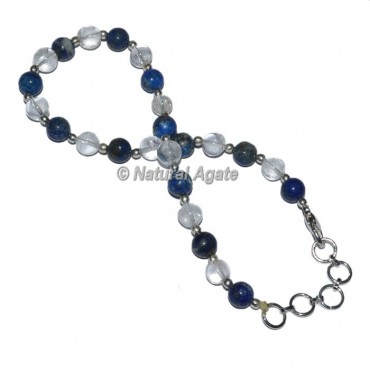 Lapis Lazuli With Crystal Quartz Anklet