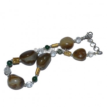 Assorted Gemstone With Crystal Anklets