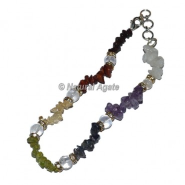 7 Chakra Chips Stone Anklet For Balancing Chakra