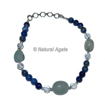 Crystal Quartz-Lapis Lazuli With Tumble Stone