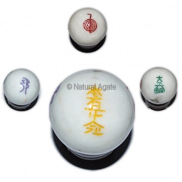 White Quartz Usui Reiki Color Symbol Ball