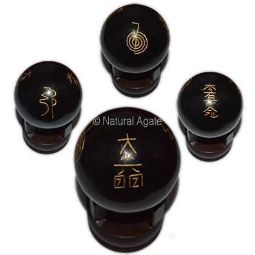 Black Tourmalin Usui Reiki Symbol Ball