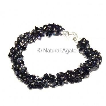 Blue Gold Stone Hand Made Chips Bracelets