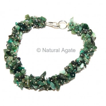 Green Jade Hande Made Chips Bracelets