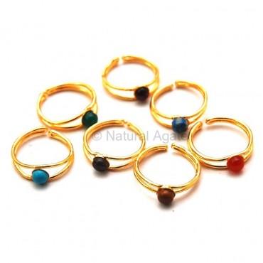 Chakra Gemstone Metal Ring Set