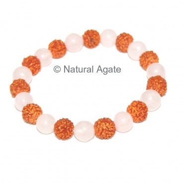 Rose Quartz-Rudraksha Bracelet