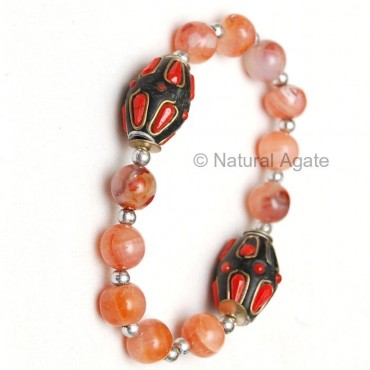 Red Carnelian Beads Bracelet