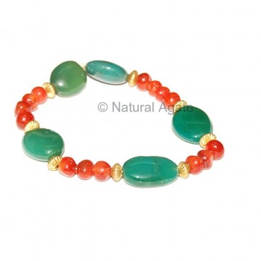 Green Onyx And Red Carnelian Bracelet