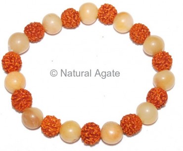 Golden Quartz With Rundraksha Bracelet