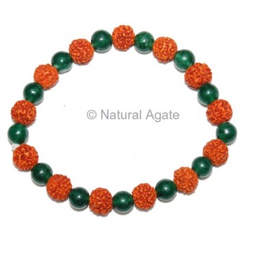 Green Jade Rudraksha Bracelet