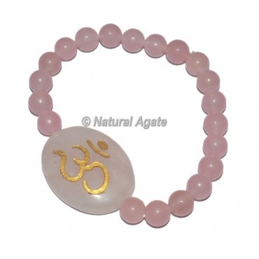 Om Rose Quartz Bracelets