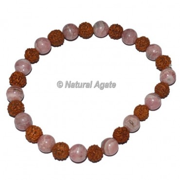 Rudraksha Bracelets With Rhodochrosite