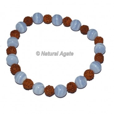 Blue Agate with Rudraksha Bracelets