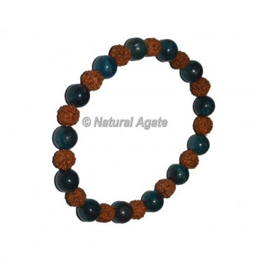 Blue Apatite With Rudraksha Bracelets