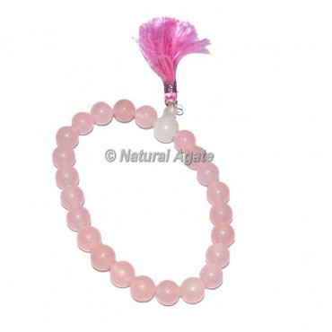 Power Rose Quartz Bracelets with Crystal