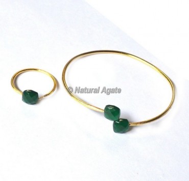 Green Onyx Bracelets With Ring