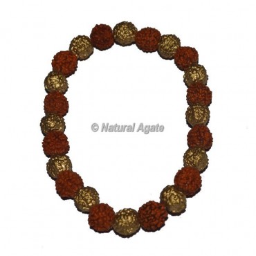 Rudraksha With Brass Beads Bracelets