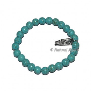 Turquoise Gemstone Bracelets with Owl