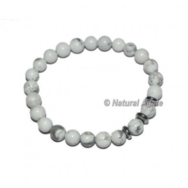 White Howlite Gemstone Bracelets