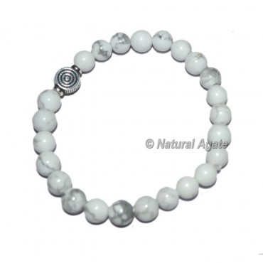 White Howlite Gemstone Bracelets with Chokoreiki