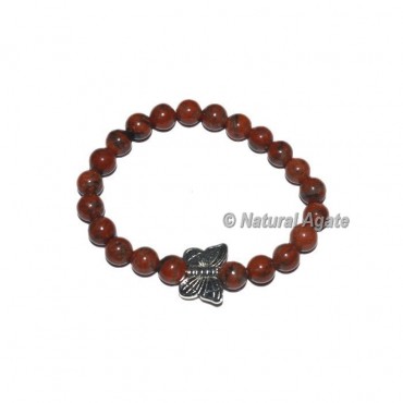 Indian Jasper Gemstone Bracelets with Butterfly