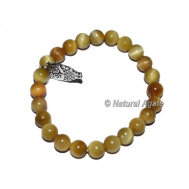 Lemon Tiger Gemstone Bracelets with Owl