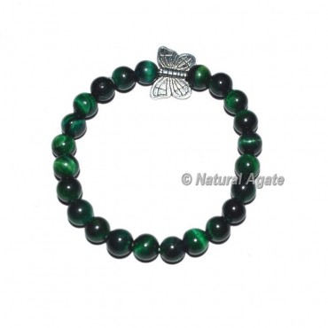 Green Tiger Gemstone Bracelets with Owl