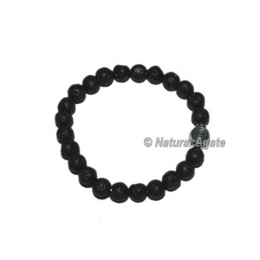 Lava Stone Gemstone Bracelets with Chokoreiki