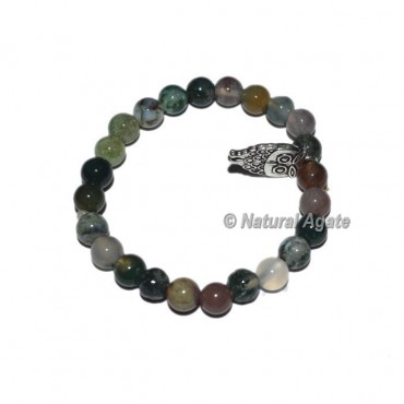 Fancy Agate Gemstone Bracelets with Owl