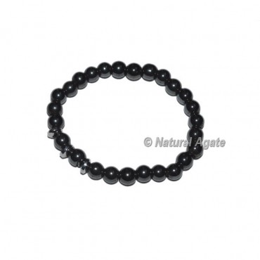 Black Onyx With Round Charm Gemstone Bracelets