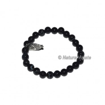 Black Onyx Bracelets with Owl