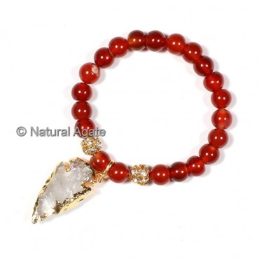 Red Carnelian With Arrowheads Bracelets