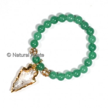 Green Aventurine  With Arrowheads Bracelets