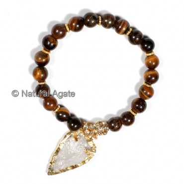 AA Yellow Tiger Eye  With Arrowheads Bracelets