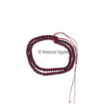 Ruby Faceted Rondelle  Beads
