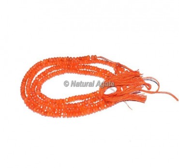 Carnelian Faceted Rondelle Beads