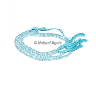 Aqua Marine Faceted Rondelle Beads