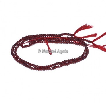 Garnet Faceted Rondelle Beads