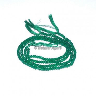 Green Onyx Faceted Rondelle Beads