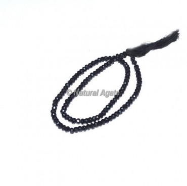 Black Onyx Faceted Rondelle Beads