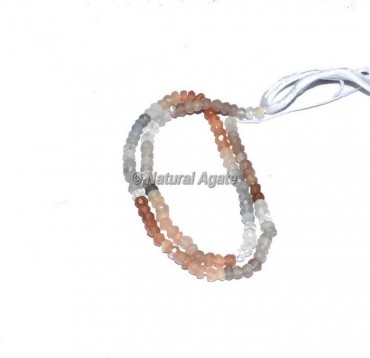 Multi Moon Stone Faceted Rondelle Beads