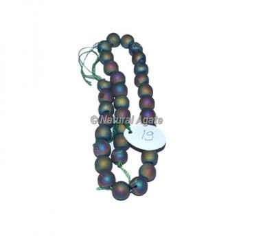 Rainbow Plated Druzy Agate Beads