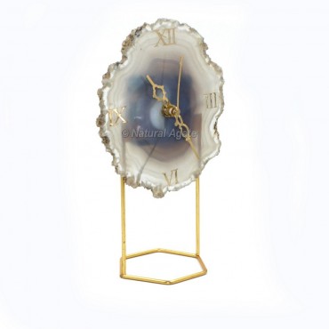 Light Grey Clock Agate with Stand