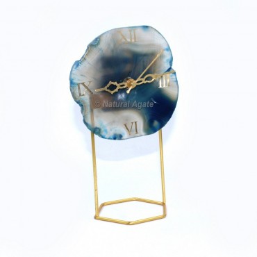 Blue Oynx Clock Agate with Stand